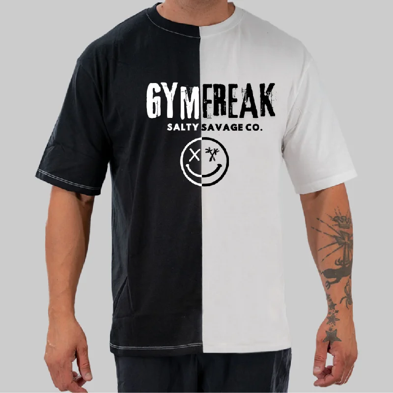 Salty Savage Unisex “GYM FREAK” Two Tone Oversized Tee