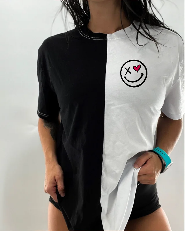 Salty Savage Unisex “Heart Eye” Two Tone Oversized Tee | Basic