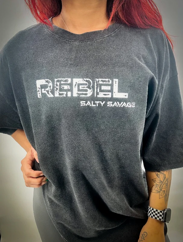 Salty Savage Unisex “REBEL” Oversized Tall Crew Tee