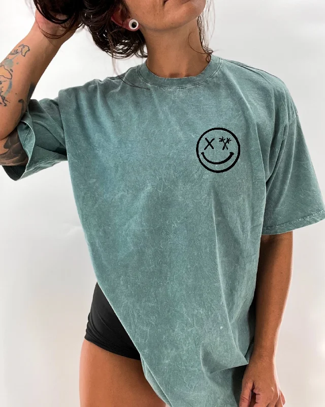 Salty Savage Unisex "Spliced Smile" Oversized Tall Crew Tee | Basic