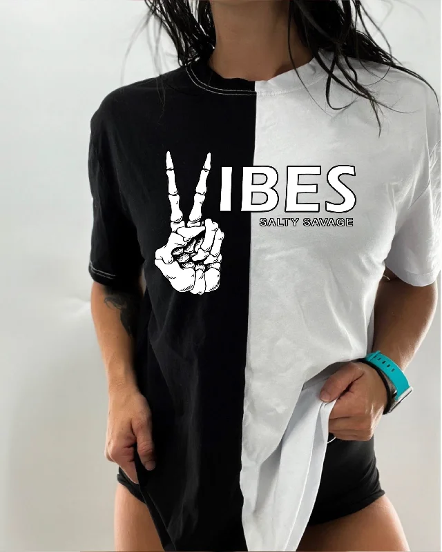 Salty Savage Unisex “Vibes” Two Tone Oversized Tee