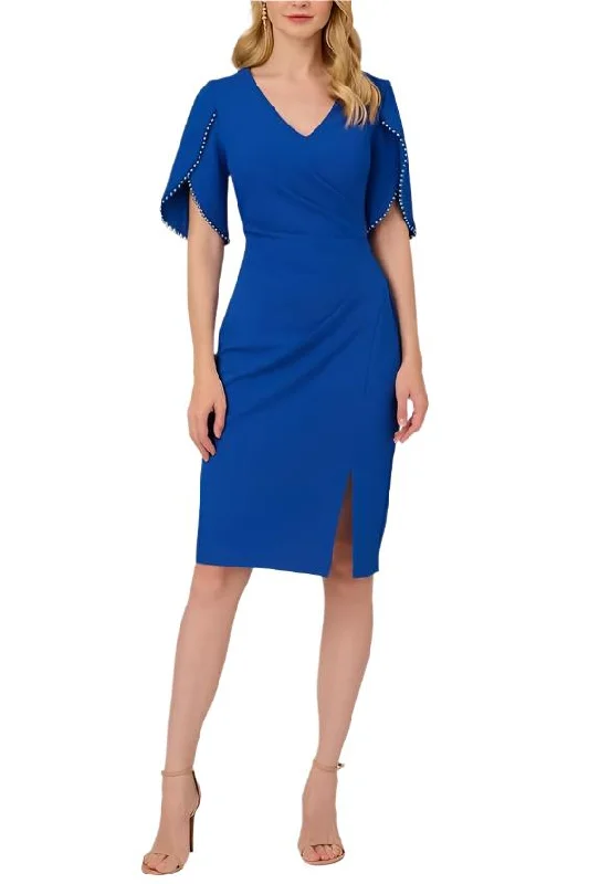 Adrianna Papell Pearl Embellished Knit Crepe Sheath Dress - Wholesale