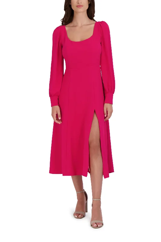 Julia Jordan Long Sleeve Front Slit Dress