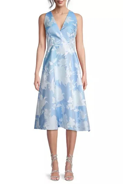 Aidan Mattox's sleeveless floral bodice jaquard dress